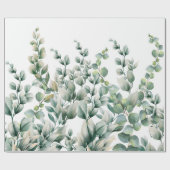 Groene Waterverf Eucalyptusblad Cadeaupapier (Vlak)