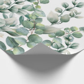 Groene Waterverf Eucalyptusblad Cadeaupapier (Hoek)