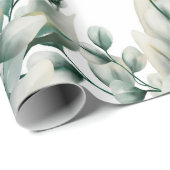 Groene Waterverf Eucalyptusblad Cadeaupapier (Rol Hoek)