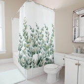 Groene Waterverf Eucalyptusblad Douchegordijn (In situ)