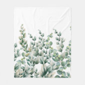 Groene Waterverf Eucalyptusblad Fleece Deken (Voorkant)