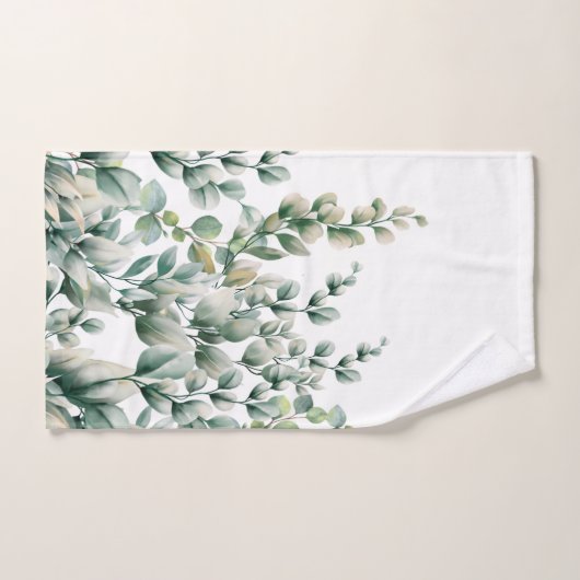 Groene Waterverf Eucalyptusblad Handdoek (Handdoek)