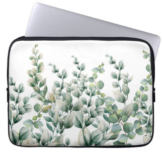 Groene Waterverf Eucalyptusblad Laptop Sleeve