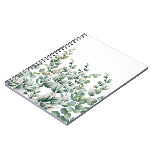 Groene Waterverf Eucalyptusblad Notitieboek (Linkerzijde)