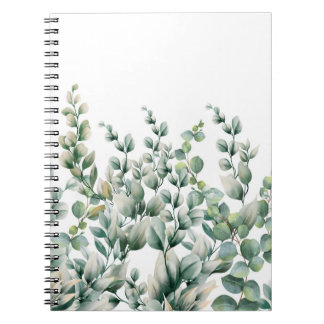 Groene Waterverf Eucalyptusblad Notitieboek