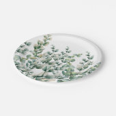 Groene Waterverf Eucalyptusblad Papieren Bordje (Gekanteld)