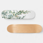 Groene Waterverf Eucalyptusblad Persoonlijk Skateboard (Horizontaal)