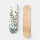 Groene Waterverf Eucalyptusblad Persoonlijk Skateboard (Voorkant)