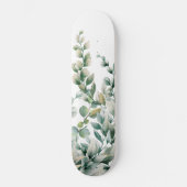 Groene Waterverf Eucalyptusblad Persoonlijk Skateboard (Voorkant)