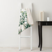 Groene Waterverf Eucalyptusblad Sherpa Deken (In situ)