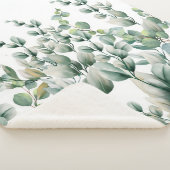 Groene Waterverf Eucalyptusblad Sherpa Deken (3/4)