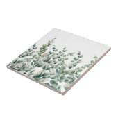 Groene Waterverf Eucalyptusblad Tegeltje (Zijkant)