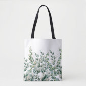 Groene Waterverf Eucalyptusblad Tote Bag (Voorkant)