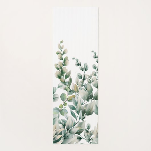 Groene Waterverf Eucalyptusblad Yogamat (Achterkant)