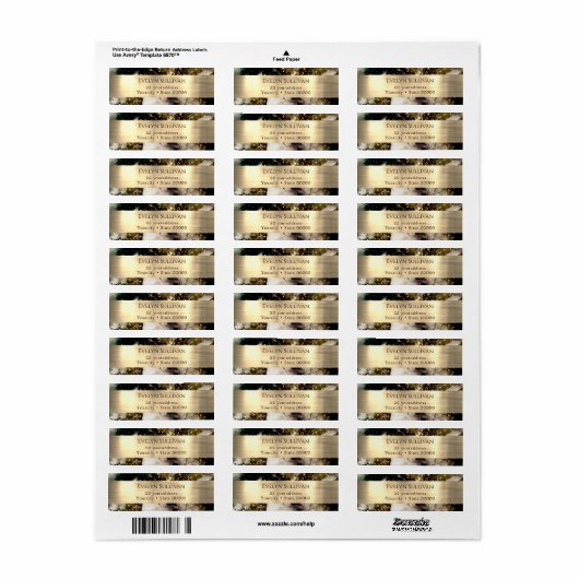 Groene waterverf faux folie retour adreslabel etiket (Full Sheet)