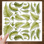 Groene Waterverf Fern bladert contour Cut Sticker