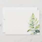 Groene Waterverf Fern Foliage Bruidsmeisje Kaart (Achterkant)