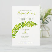 GROENE WATERVERF FERN FOLIAGE Vrijgezellenfeest Kaart (Staand voorkant)