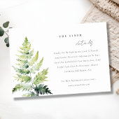 Groene Waterverf Fern Foliage Wedding Details Informatiekaartje