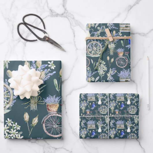 groene Waterverf Floral Inpakpapier Vel (Voorkant)