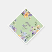 Groene Waterverf Flower Wedding Servet (Hoek)