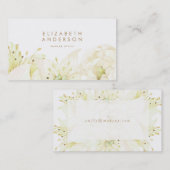 Groene Waterverf Flowers Lilies Visitekaartje (Voorkant / Achterkant)