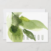 Groene Waterverf Foliage begrafenis Dank u Bedankkaart (Voorkant)