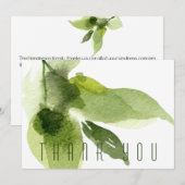 Groene Waterverf Foliage begrafenis Dank u Bedankkaart (Voorkant / Achterkant)