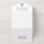 Groene Waterverf Foliage Botanical Wedding All In One Uitnodiging (Buitenkant)