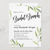 Groene Waterverf Foliage Bruids Brunch Kaart (Voorkant / Achterkant)