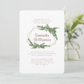 Groene Waterverf Foliage Modern Baptismal Kaart (Staand voorkant)