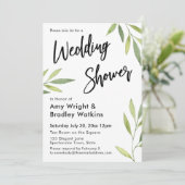 Groene Waterverf Foliage Wedding Shower Kaart (Staand voorkant)