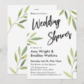 Groene Waterverf Foliage Wedding Shower Kaart (Voorkant / Achterkant)