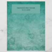 Groene Waterverf Fox Baby shower Bingo Game (Achterkant)