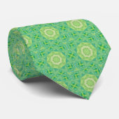 Groene Waterverf Fractal Mandala Stropdas (Opgerold)
