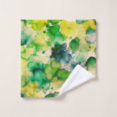 Groene Waterverf Fusion Bad Handdoek (Wasdoekje)