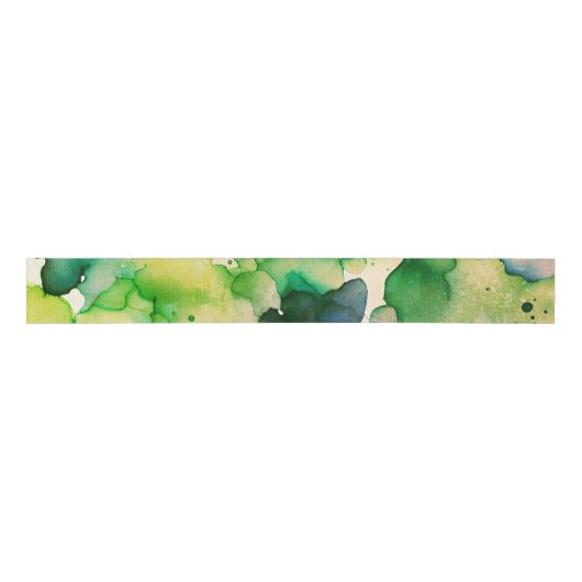 Groene Waterverf Fusion Grosgrain Lint (Voorkant)