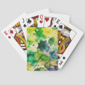 Groene Waterverf Fusion Pokerkaarten (Achterkant)