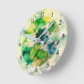 Groene Waterverf Fusion Ronde Klok (Hoek)