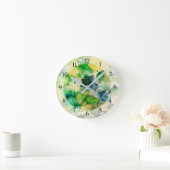 Groene Waterverf Fusion Ronde Klok (Huis)