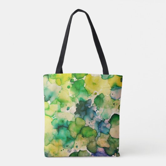 Groene Waterverf Fusion Tote Bag (Achterkant)