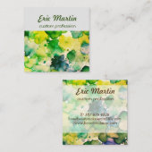 Groene Waterverf Fusion Vierkante Visitekaartje (Voorkant / Achterkant)