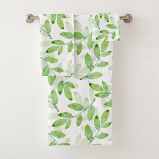 Groene Waterverf gelaagde lederen patroon Bad Handdoek (Insitu)