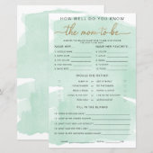 Groene Waterverf Gold kent het mama-to-be-spel (Voorkant / Achterkant)