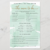 Groene Waterverf Gold kent het mama-to-be-spel (Voorkant)