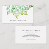 Groene Waterverf gradiënt Floral Mandala Visitekaartje (Voorkant / Achterkant)