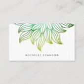Groene Waterverf gradiënt Floral Mandala Visitekaartje (Voorkant)
