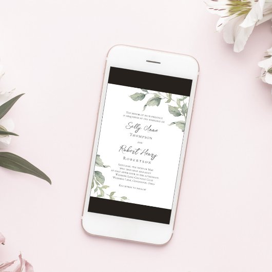 Groene Waterverf groen bruiloft Kaart