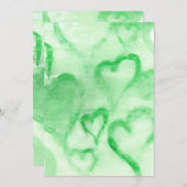 Groene Waterverf Hartelijk blanco uitnodiging (Voorkant / Achterkant)