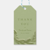 Groene Waterverf Hartelijk dank Cadeaulabel (Voorkant)